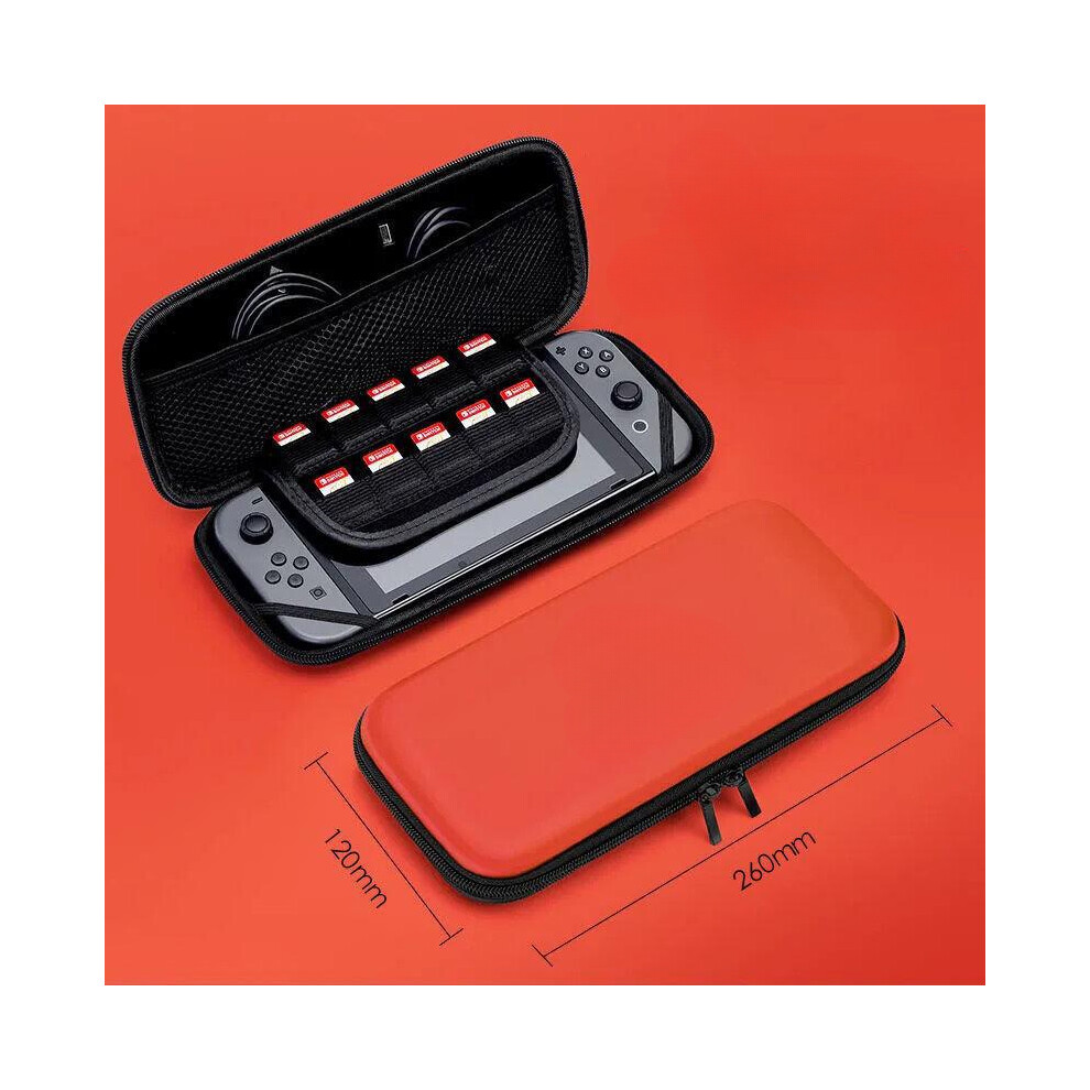 (Red) Portable Storage Bag For Nintendo Switch Waterproof Case Hard Shell Ns Red 9369862648760
