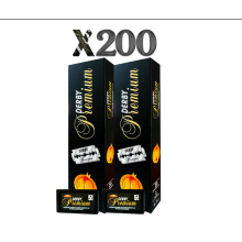 Derby Premium Double Edge Razor Blades - 200 Count, Swedish Steel, Chromium-Ceramic-Tungsten-Platinum Coated Edges