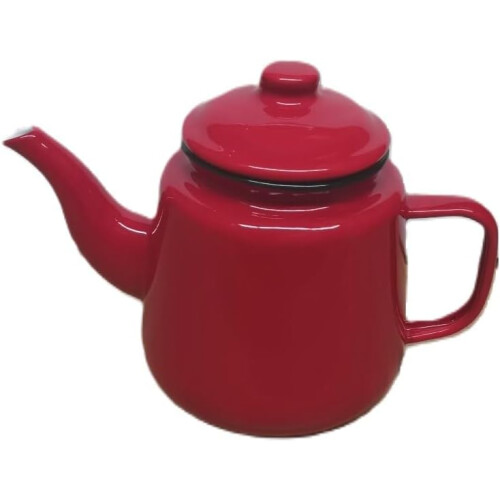 VG® Enamel Teapot with Handle & Lid, 1.3L, Induction Safe, Red 1
