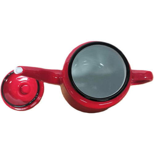 VG® Enamel Teapot with Handle & Lid, 1.3L, Induction Safe, Red 2