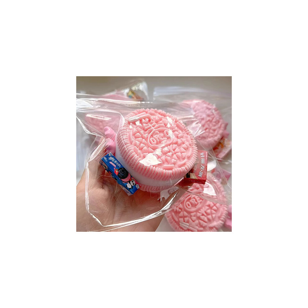 (Pink) Oreo Handmade Silicone Stress Relief Squishy Toy