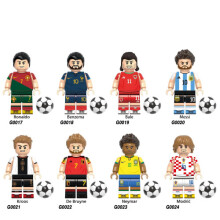 (8PCS-A) Sports Figures Football Players with Football Assembled Building Blocks Toy Christmas Birthday Gifts