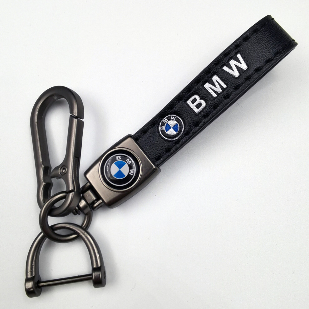 (For BMW) 1Pc Car Keychain Leather Metal Key Accessories