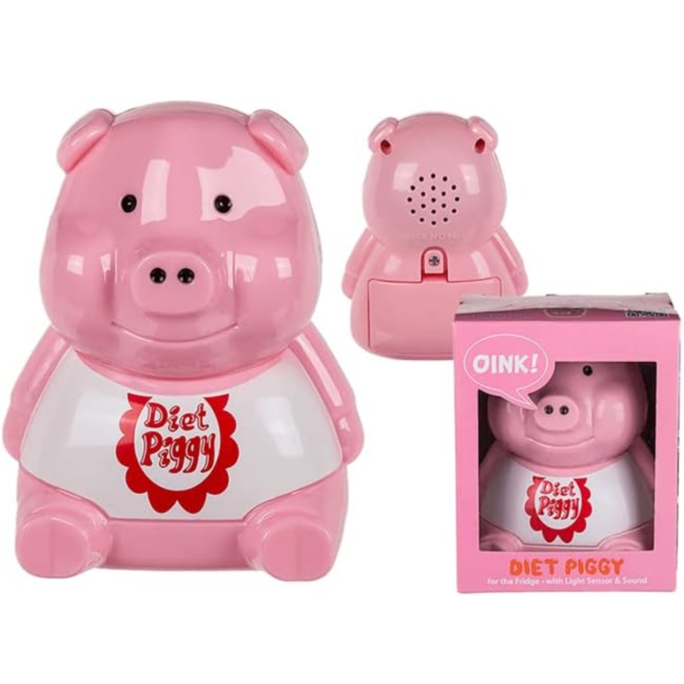 Diet Pig Piggy Fridge Alarm With Light Sensor & Sound Grunts at You