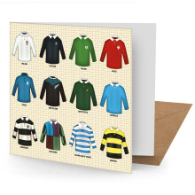 Vintage Rugby Shirts Greetings Card (150x150 Blank)