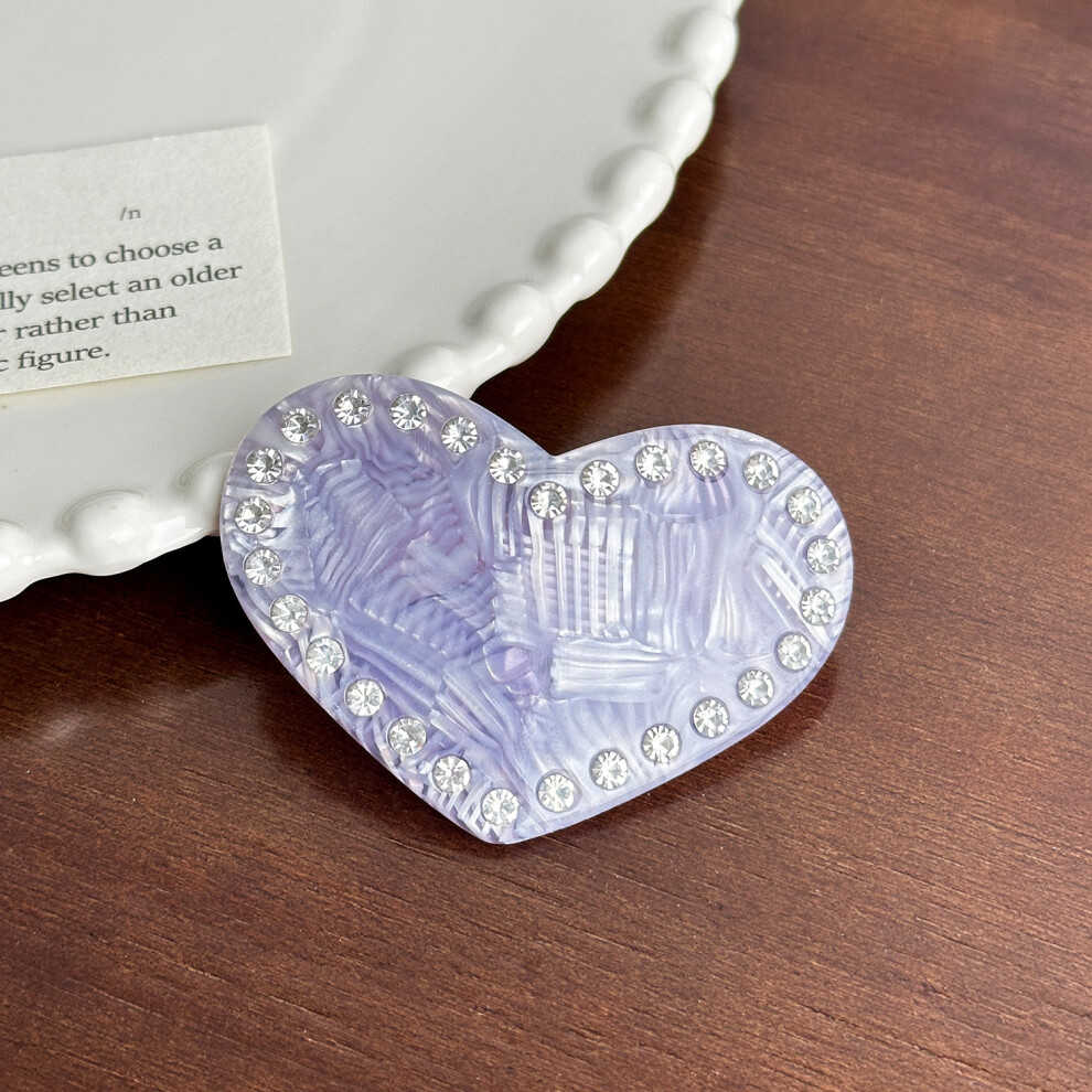 (Purple Clip) And Fashionable Versatile Heart Rhinestone Hair Accessories For Any Outfit-image-OPC-PFFVSZ8-NEW