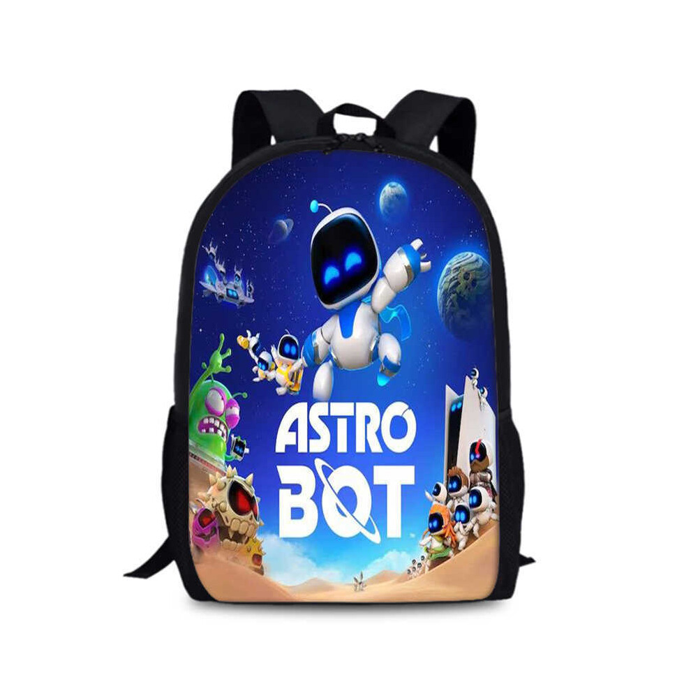 (9) Astro Bot 15 Inch Versatile Backpack With Trendy Print And Comfortable Straps