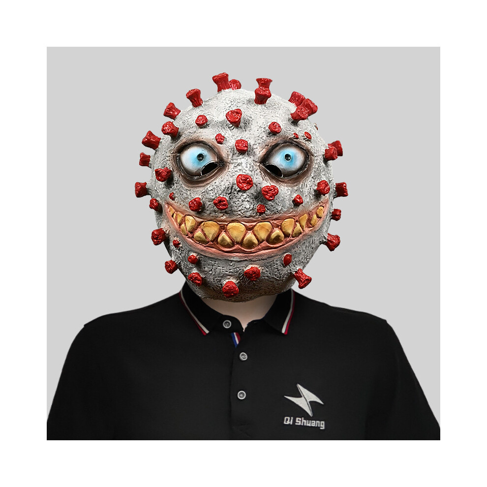 (Red Virus Hood) Realistic Latex Virus Head Mask For Adults Great For Halloween Costumes And Party Props-image-OPC-PFFVW28-NEW