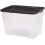 Strata Strata 5 x 65 Litres Curve Plastic Stackable Storage Box & Lid Clear/Black Lid 3