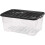 Strata Strata 4 x 42 Litres Curve Plastic Stackable Storage Box & Lid Clear/Black Lid 1