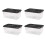 Strata Strata 4 x 42 Litres Curve Plastic Stackable Storage Box & Lid Clear/Black Lid 2