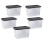 Strata Strata 5 x 65 Litres Curve Plastic Stackable Storage Box & Lid Clear/Black Lid 2