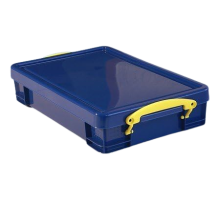 Really Useful Box 4-Litres A4 Opaque Blue Storage Boxes - Lockable Lid