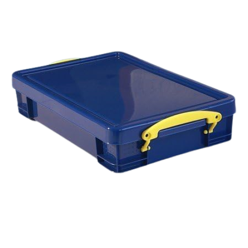 Really Useful Really Useful Box 4-Litres A4 Opaque Blue Storage Boxes - Lockable Lid