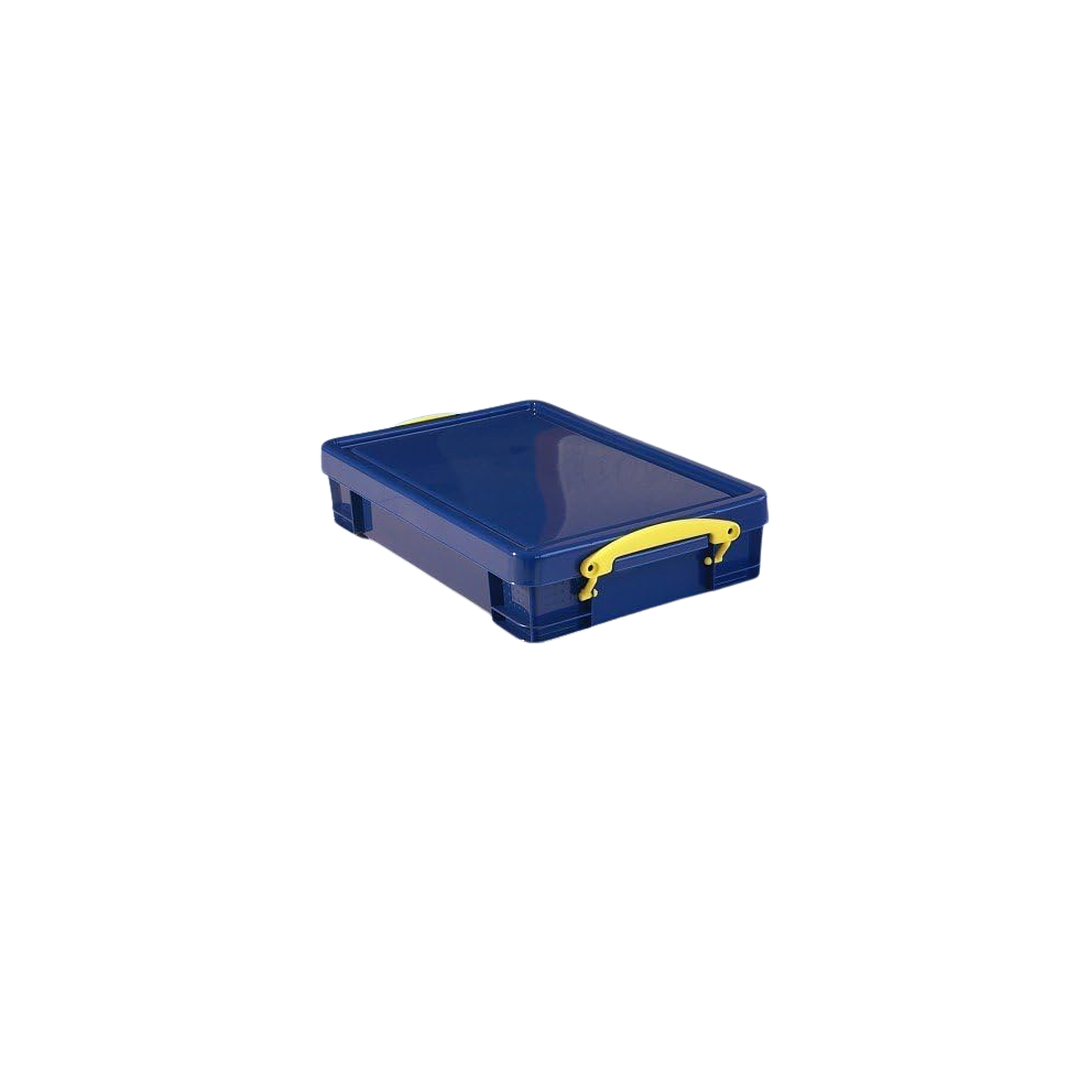 Really Useful Box 4-Litres A4 Opaque Storage Boxes - Lockable Lid Blue