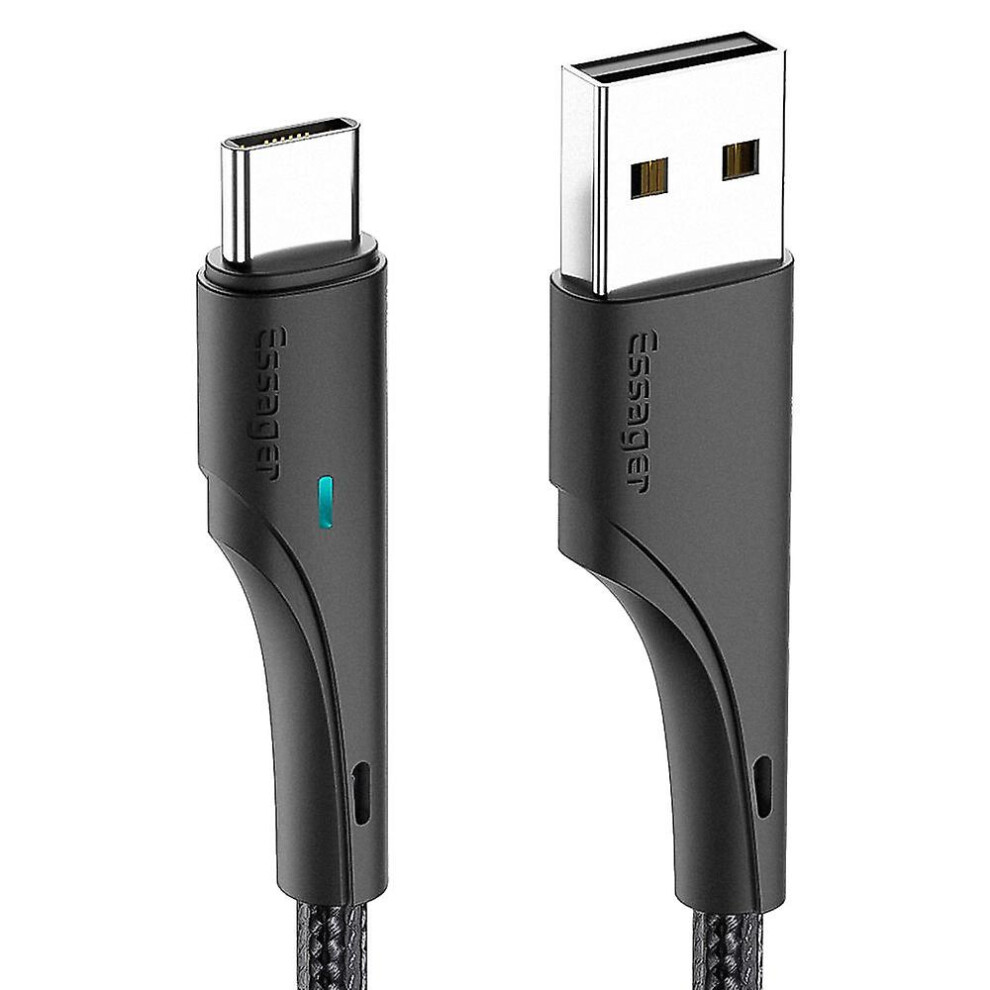 ESSAGER 3m Type C Charging Cable Nylon Braided USB to Type C 3A Fast Charging 480Mbps Transmission C