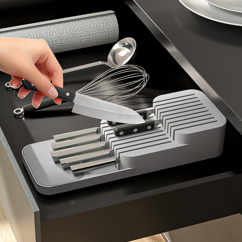 9 Slot Compact Kitchen Knife In-Drawer Organiser