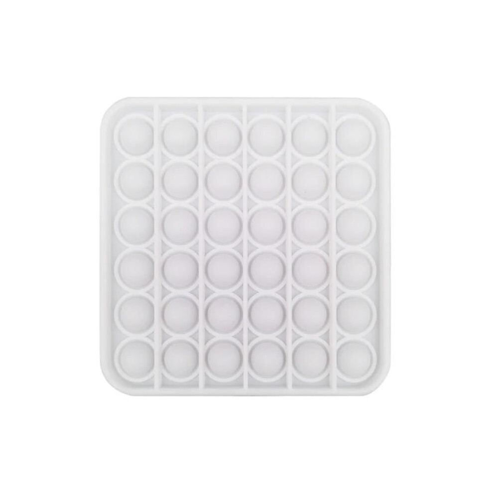 Stuff Certified Pop It - Fidget Anti Stress Toy Bubble Toy Silicone Square White
