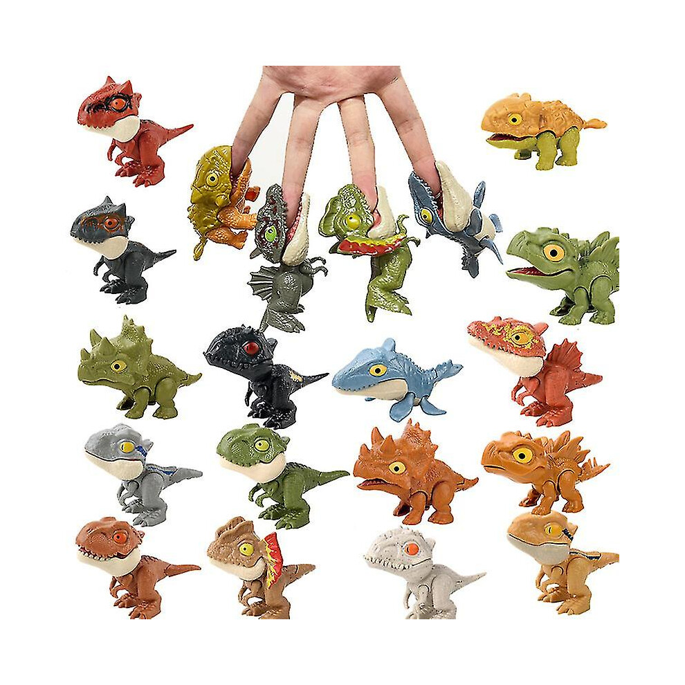 ( Tyrannosaurus) Mini Action Figures Finger-Biting Toys Jurassic Dinosaur Park Backpack Pendant Snap Squad T-Rex Dino Bite Hand Kids Boys Toys Black