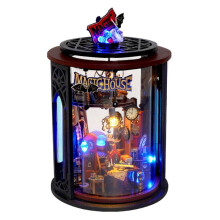 Miniature Doll House Kit Booknook Set Doll House Kit Bookshelf Decor Miniature House With LED Lights Easy Assembly