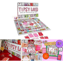 Tipsy Drinking Board Game,Leather Land Drinking Games for Adults,Interactive Night Drinking Games,Bachelorette Party Games