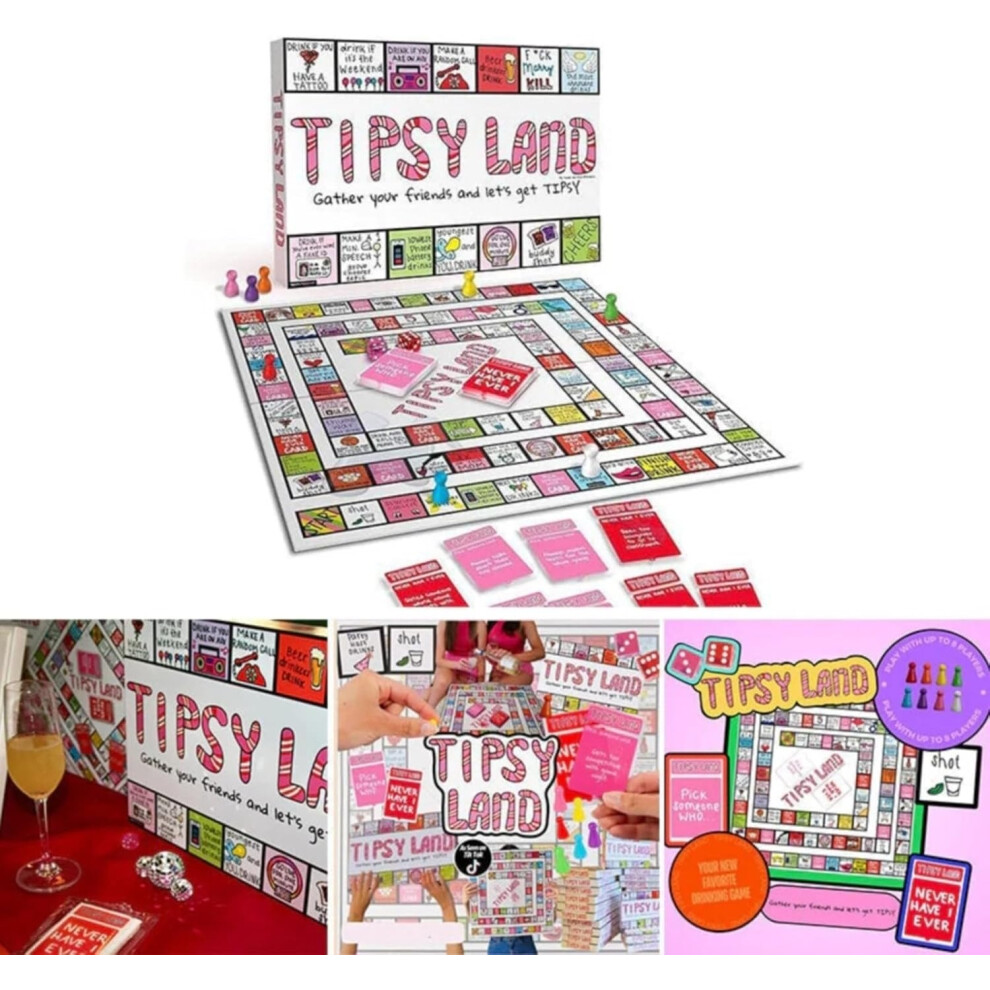 Tipsy Drinking Board Game,Leather Land Drinking Games for Adults,Interactive Night Drinking Games,Bachelorette Party Games