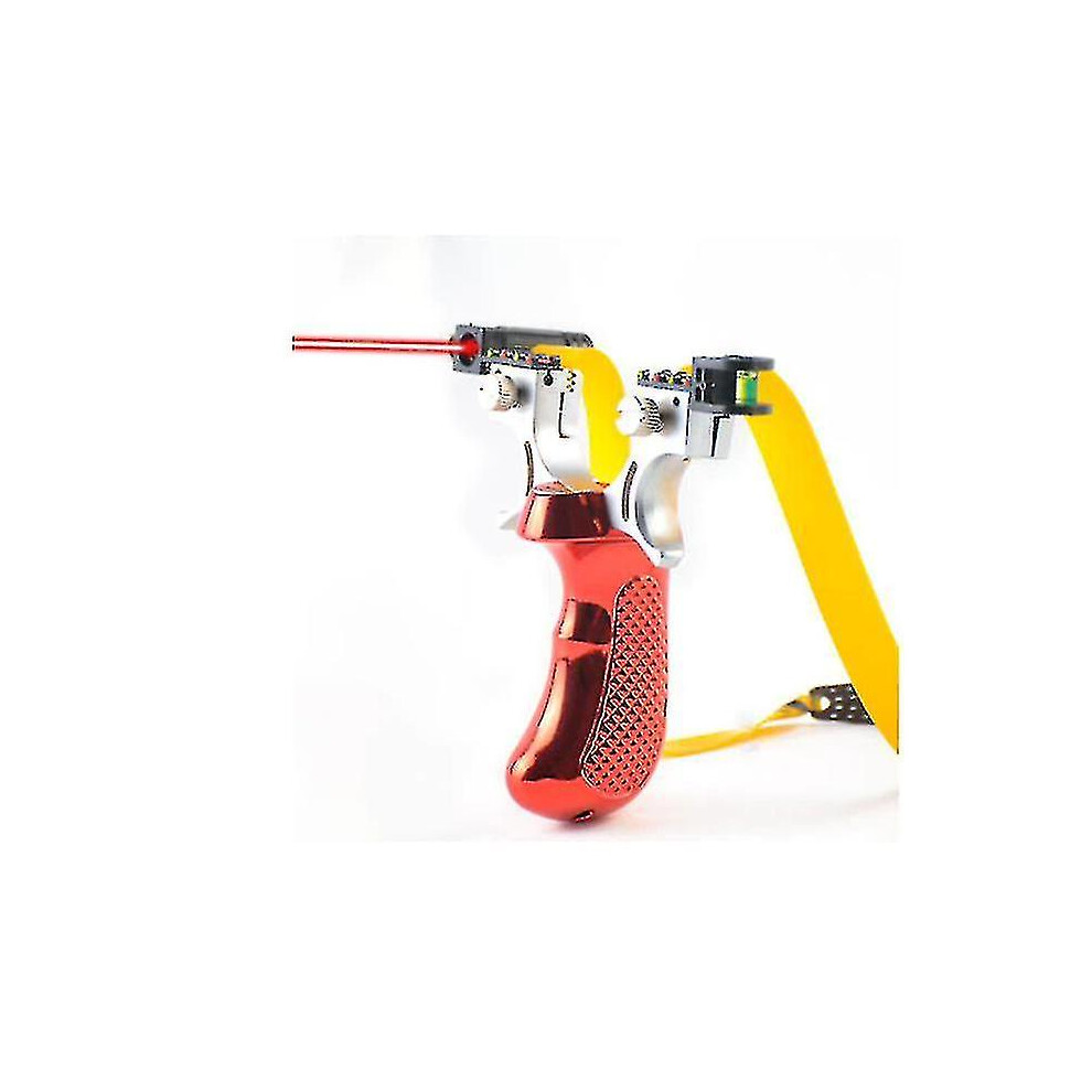 (Red) Outdoor Hunting Catapult With Flat Rubber Band, Outdoor Game, Ing Shot Set Red