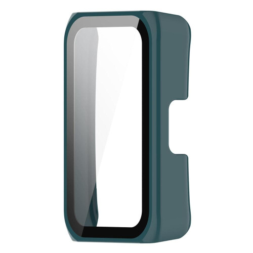 (Green) Tempered Glass+Watch Case For Huawei Band 6 / 7 / 8 / 9 NFC Screen Protector Honor Band 6 7 Case Cover Bumper