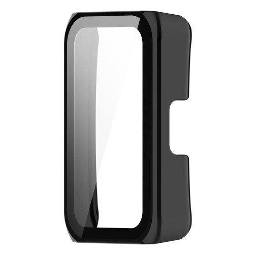 (Black) Tempered Glass+Watch Case For Huawei Band 6 / 7 / 8 / 9 NFC Screen Protector Honor Band 6 7 Case Cover Bumper