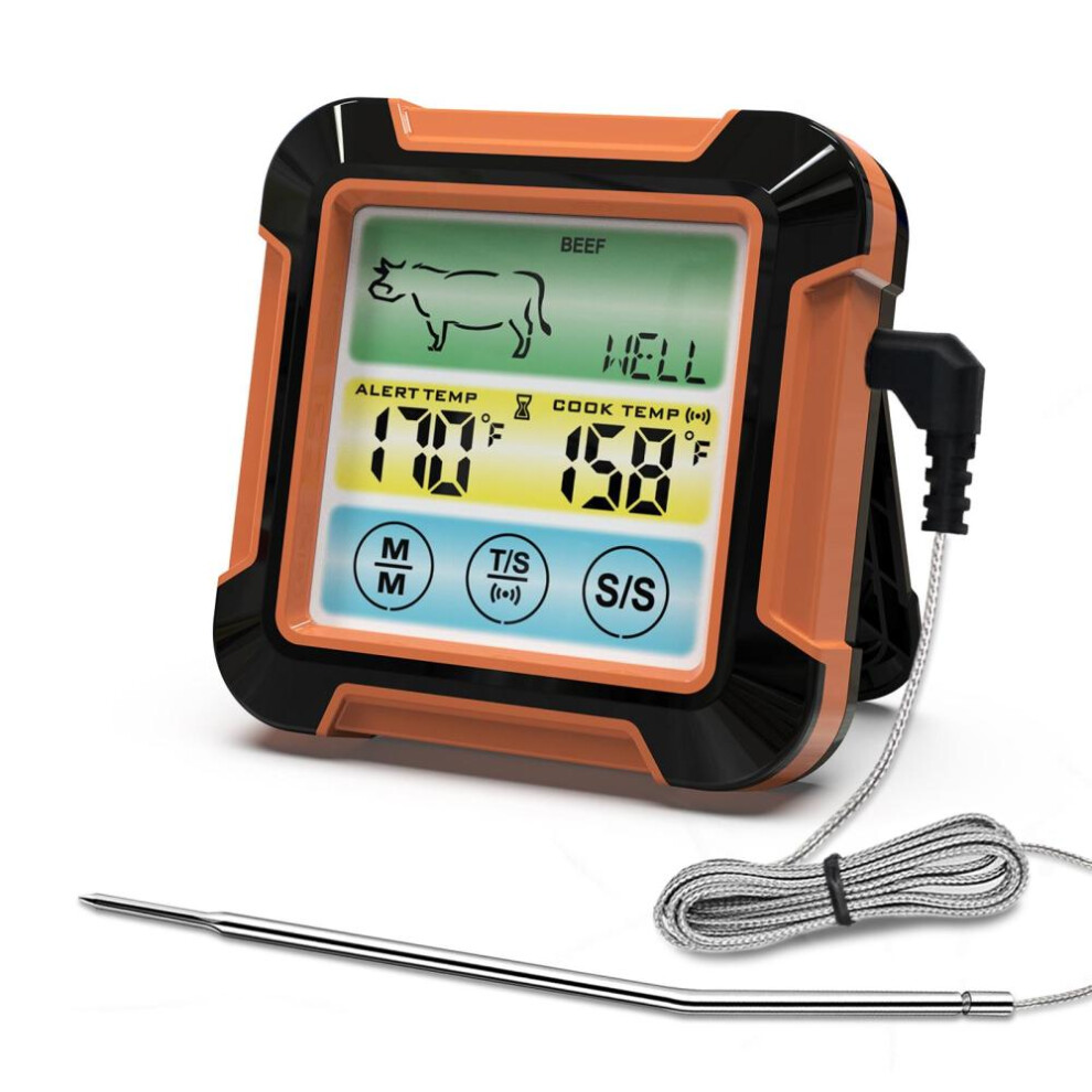 Digital Meat Thermometer With Long Probe Upgraded Grill Thermometer With  LCD Screen Touch Control