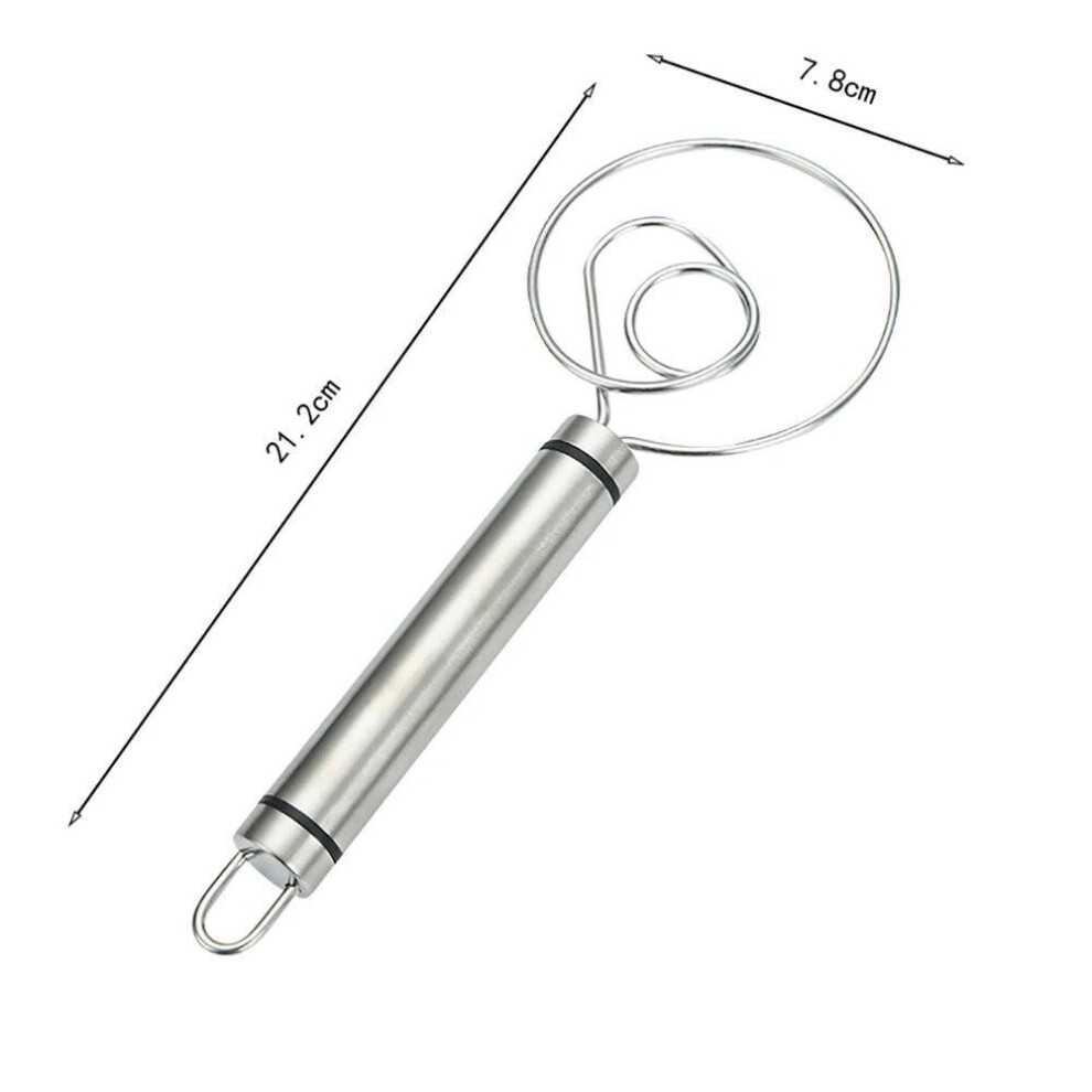 Danish Dough Whisk Wooden Handle Eggs Cream Mixing Rods Double Holes Flour Cake Stirrer Whisk Kitchen Baking Tools