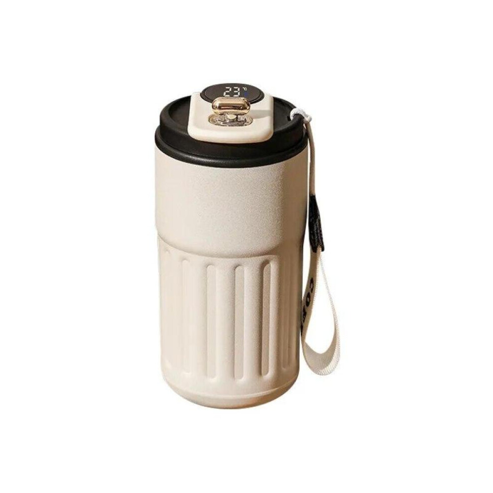 (black) 450ml Thermos Bottle Smart Temperature Display Stainless Steel Vacuum Cup Office Coffee Cup Business Portable Thermal Mug
