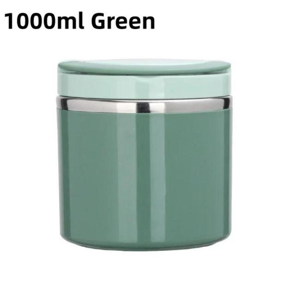 (green) 1000ml Food Thermal Jar Insulated Soup Cup Thermos Containers Stainless Steel Lunch Box Thermo Keep Hot for School Children