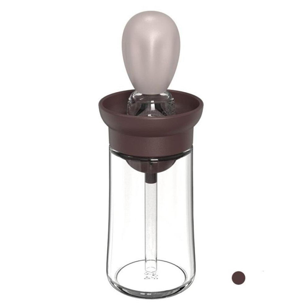 (brown) Kitchen Oil Bottle Silicone Glass Oil Container With Brush Barbecue Spray Bottle Oil Dispenser For Kitchen Cooking BBQ Tool