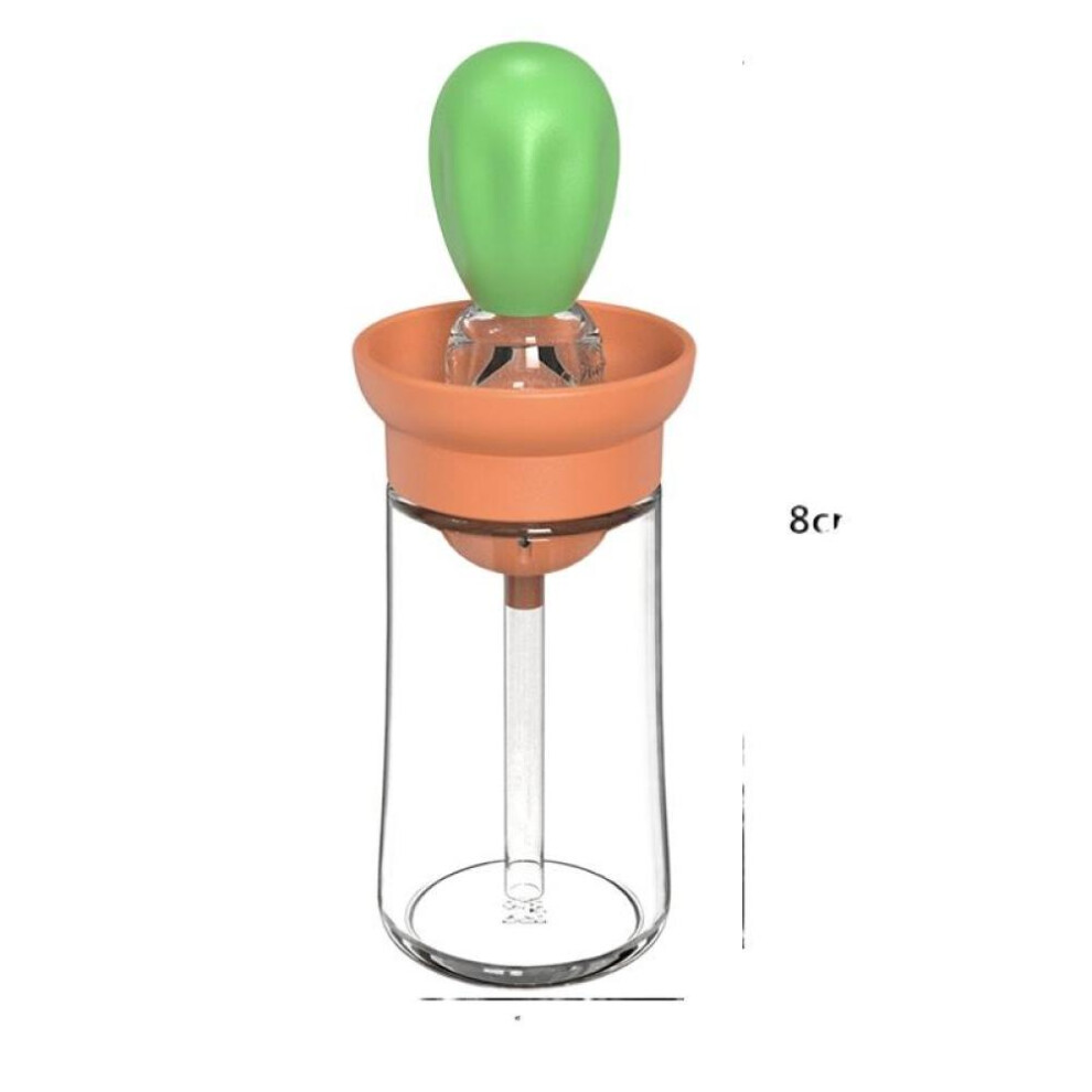 (green) Kitchen Oil Bottle Silicone Glass Oil Container With Brush Barbecue Spray Bottle Oil Dispenser For Kitchen Cooking BBQ Tool