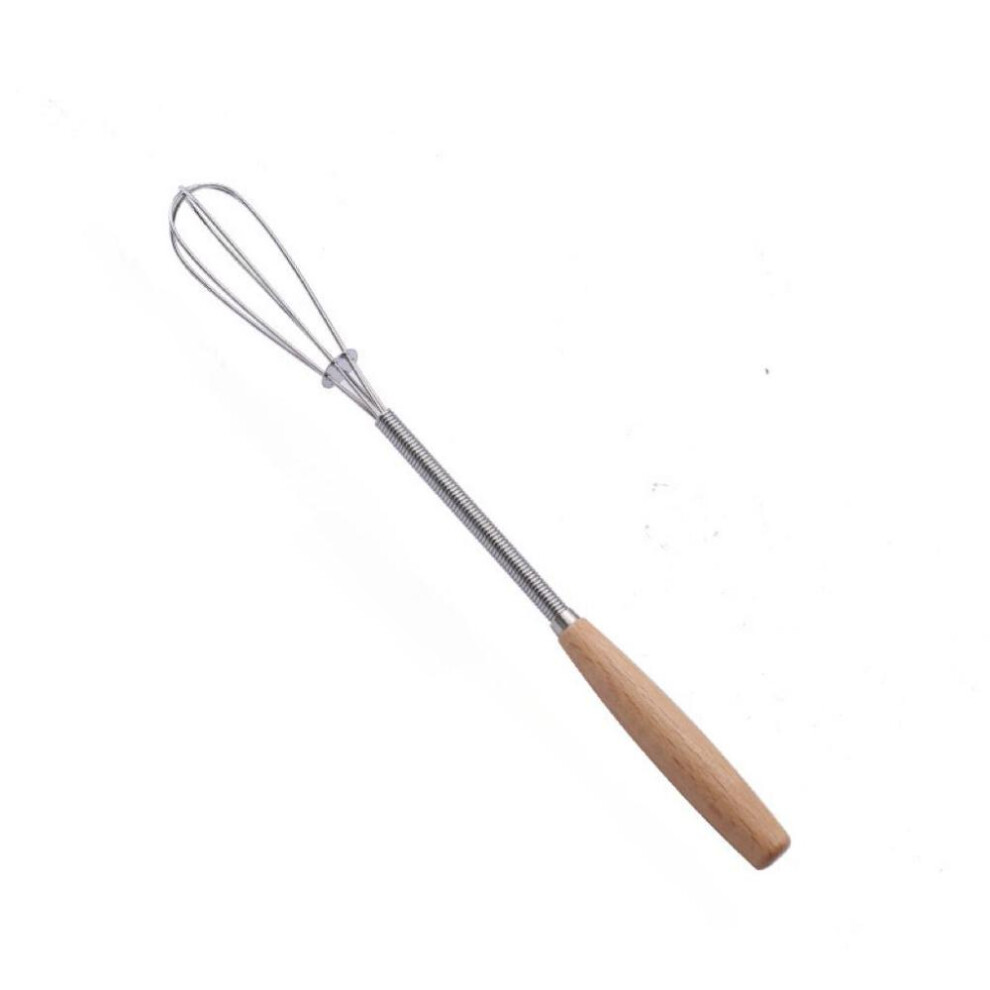 Stainless Steel Egg Beater Whisk Wooden Handle Kitchen Hand Egg Beater Gadgets Kitchen Tools Baking Accessories