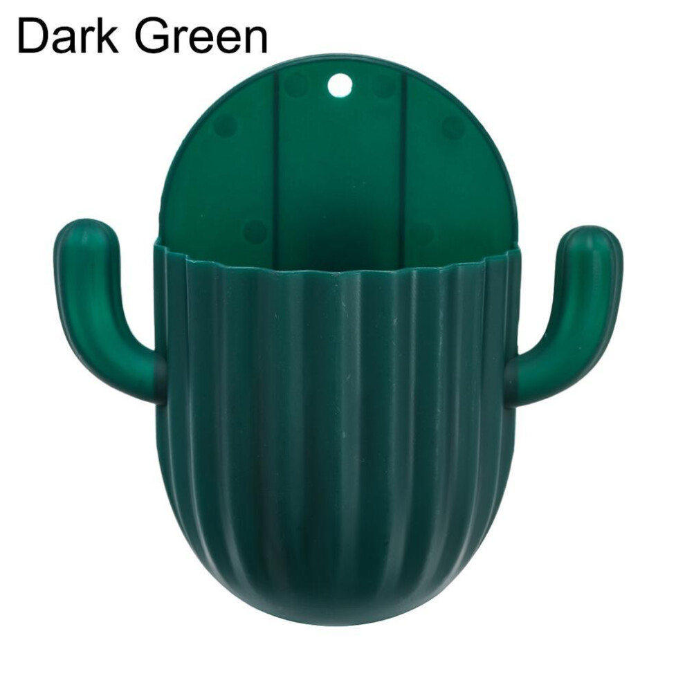 Toothbrush Holder Household Wall Self-adhesive Seamless Cactus Storage Rack Shaver Organizer Drain Shelf Bathroom Accessories