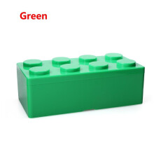 (Green) New Creative Storage Box Building Block Shapes Plastic Saving Space Box Superimposed Desktop Handy Office Supplies