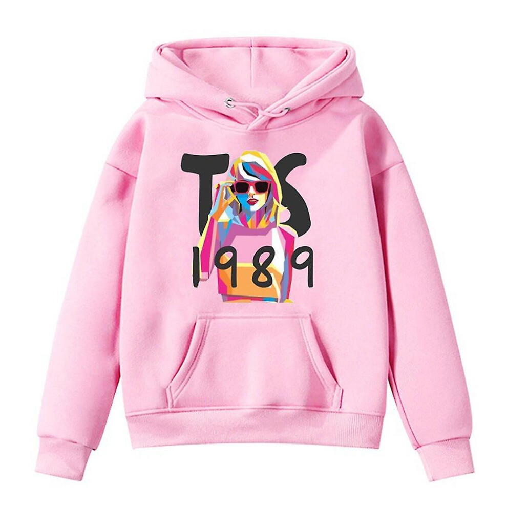 (Pink, 5-6 Years) Kids Girls Taylor Swift 1989 Printed Sweatshirt Casual Long Sleeve Hoodies Pullover