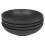 (16 Pcs Black) Coloured Stone Ceramic Plates Pasta Bowls Set 3