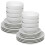 (32 Pcs White) Coloured Stone Ceramic Plates Pasta Bowls Set 1