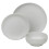 (32 Pcs White) Coloured Stone Ceramic Plates Pasta Bowls Set 5