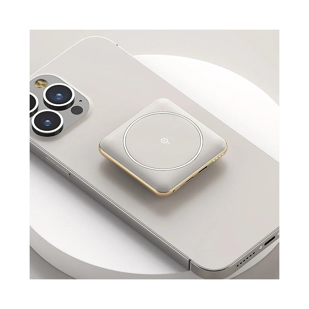 (White) Power Bank 10000Mah Magnetic Wireless Charger Powerbank For Iphone 12 13 14 Huawei Samsung Xiaomi Mini Portable External Battery White