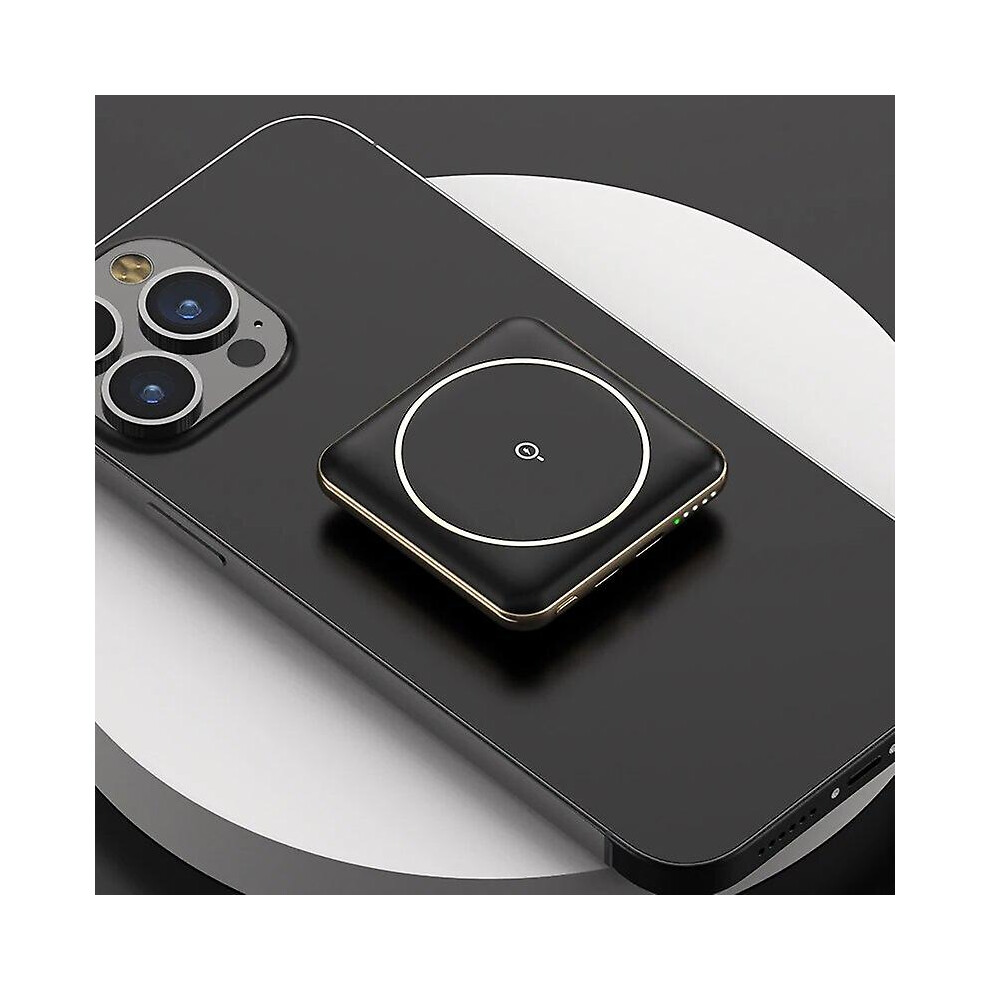 (Black) Power Bank 10000Mah Magnetic Wireless Charger Powerbank For Iphone 12 13 14 Huawei Samsung Xiaomi Mini Portable External Battery Black