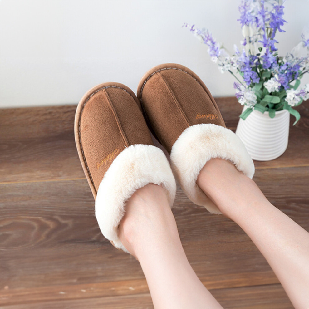 Chestnut Soft Fluffy Cotton Slippers