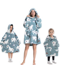 (1, S (60cm)) Girls' Blanket Hoodies cartoon pajam warm pullover