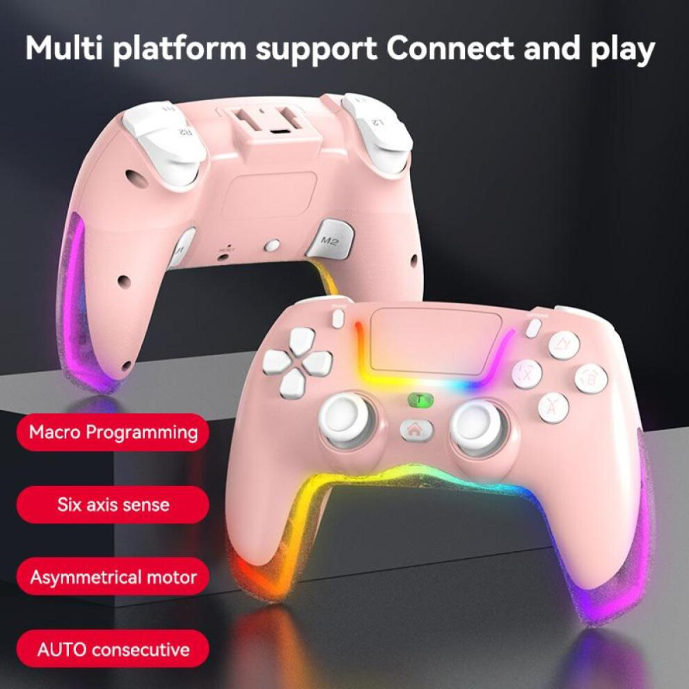 (Pink) VAORLO Joystick PC Gamepad Mando Ps4 Controle Ps4 Controller Manette Ps4 Control Ps4 Juegos for Multi-Platform Switch/PC/Android/IOS