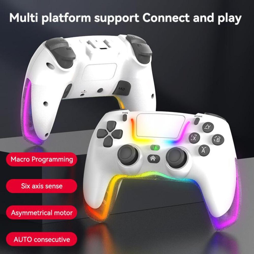 (White) VAORLO Joystick PC Gamepad Mando Ps4 Controle Ps4 Controller Manette Ps4 Control Ps4 Juegos for Multi-Platform Switch/PC/Android/IOS