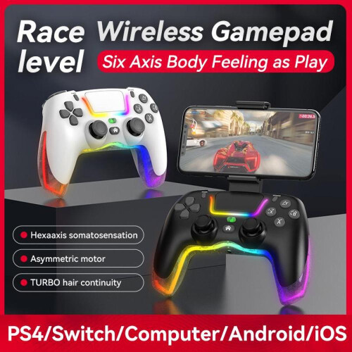 (White) VAORLO Joystick PC Gamepad Mando Ps4 Controle Ps4 Controller Manette Ps4 Control Ps4 Juegos for Multi-Platform Switch/PC/Android/IOS 2