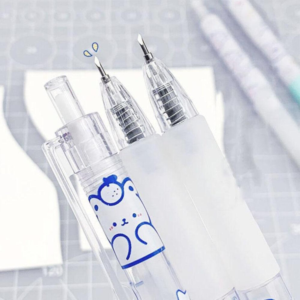 3pcs Press Cartoon Bear Art Utility Knife Pen Knife Paper Cutting Tool Craft Tools Precision Sticker Cutter School Supplies YSL